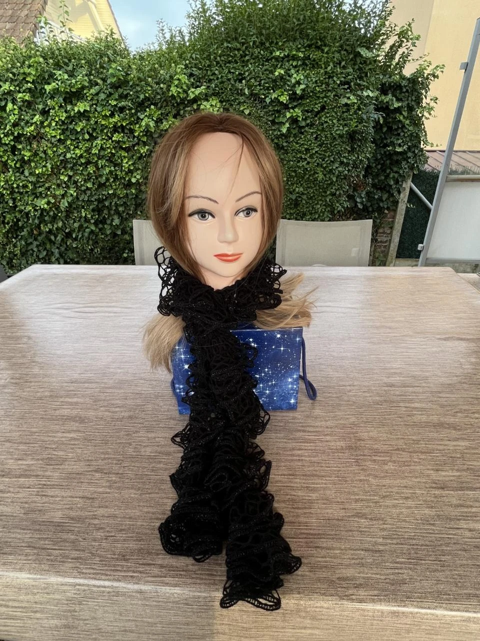 Bufanda Snood Schal bufanda sjaal scairf sciarpa lonço Noir paillettes – photo 3